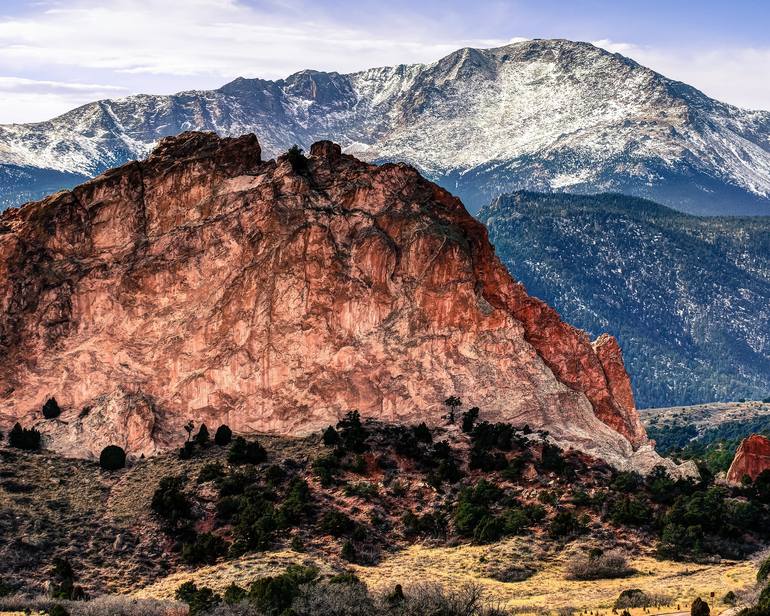 Majestic Peaks And Rustic Rocks Of Colorado Springs - Print