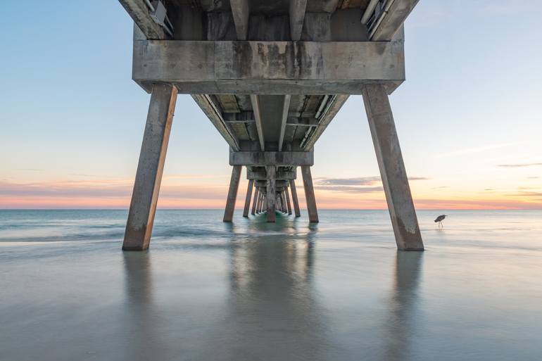 Passing Time Under The Island Pier - Okaloosa Florida Photography by  Gregory Ballos