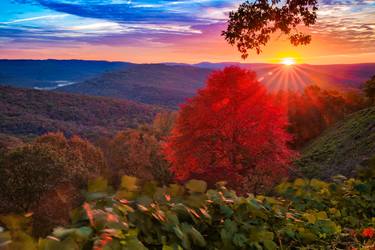 Colorful Autumn Sunrise at Artist Point - Arkansas Boston Mountains thumb