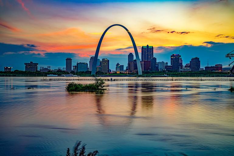 St. Louis, Missouri, Retro Skyline, Art & Giclee Prints