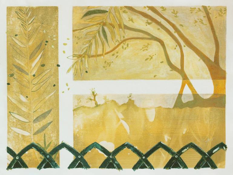 Original Botanic Painting by Aurelie Tbd | Abstract Art on Paper | In the sun of the olive tree