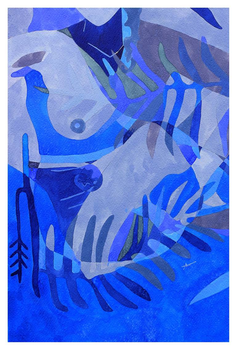 Abstract nude N°10 - Blue