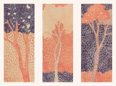 Pink Pines triptych - Loving Trees thumb