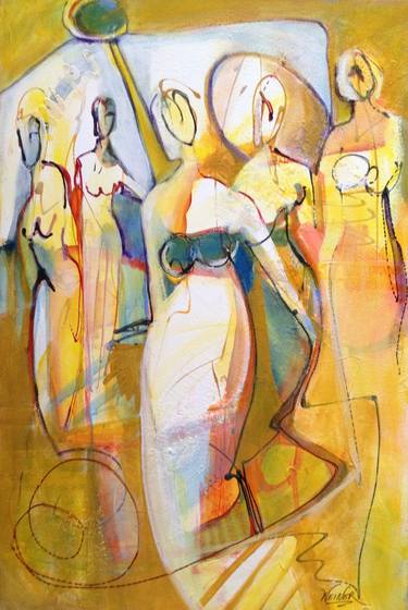 Original Abstract Women Paintings by Elaine Weiner-Reed