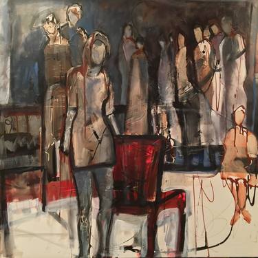 Original Abstract People Paintings by Elaine Weiner-Reed