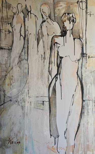 Original Street Art Women Paintings by Elaine Weiner-Reed