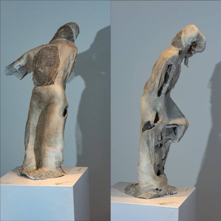 Original Figurative Mortality Sculpture by Elaine Weiner-Reed