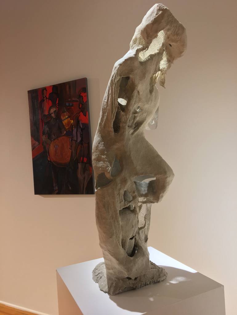 Original Figurative Mortality Sculpture by Elaine Weiner-Reed