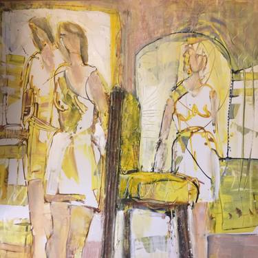 Original Abstract Expressionism People Paintings by Elaine Weiner-Reed