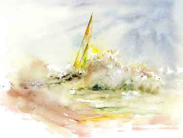 Original Impressionism Sailboat Paintings by Alex Tolstoy