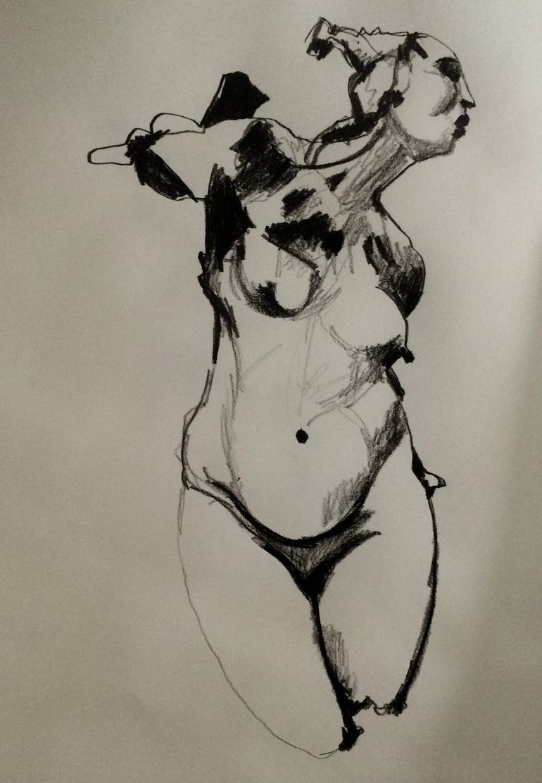 Original Nude Drawing by Carla Corte Real