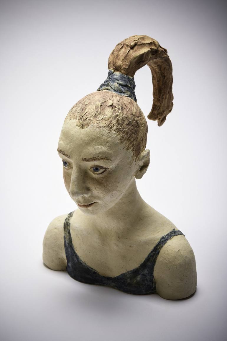 Original Figurative Portrait Sculpture by Patricia Denimal