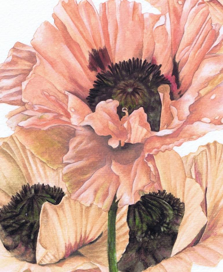 Original Floral Painting by Nicola Mountney