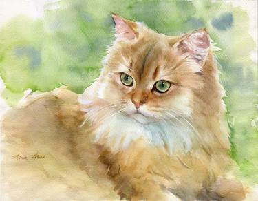 Print of Portraiture Cats Paintings by Tina Zhou
