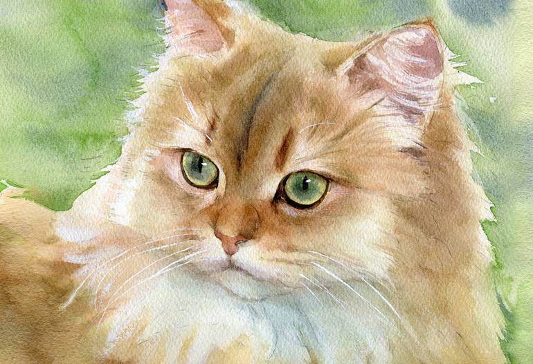 Original Portraiture Cats Painting by Tina Zhou