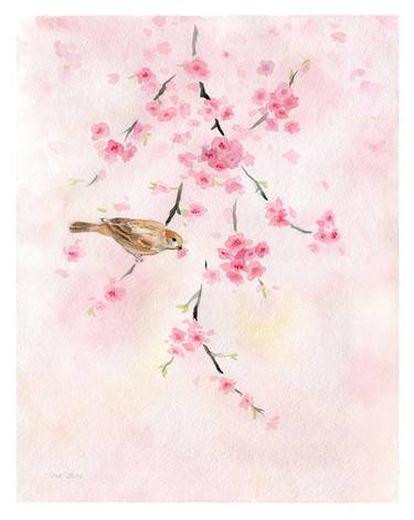 Bird With Cherry Blossom Spring Decor No.2 thumb