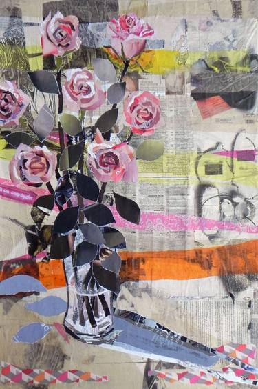 Print of Abstract Floral Collage by Danielle Vaughan