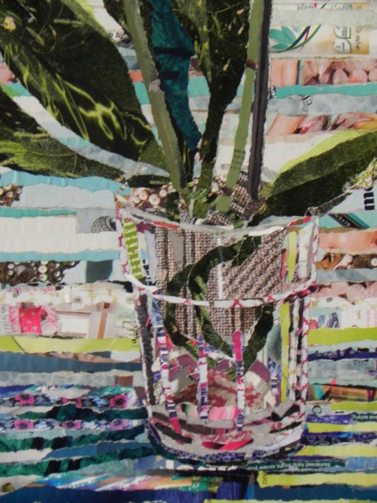 Original Figurative Floral Collage by Danielle Vaughan