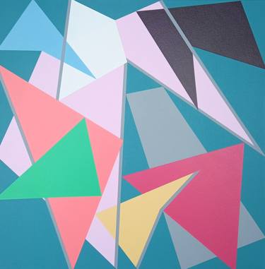 Original Abstract Geometric Paintings by Dóra Kauker