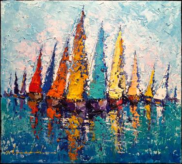 Print of Abstract Boat Paintings by Victor Fridrikh