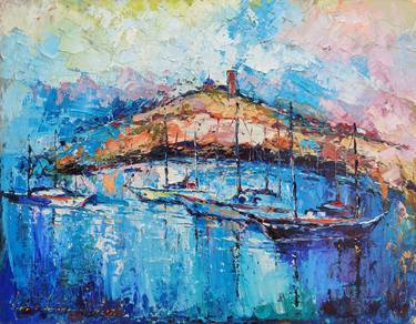 Print of Impressionism Boat Paintings by Victor Fridrikh