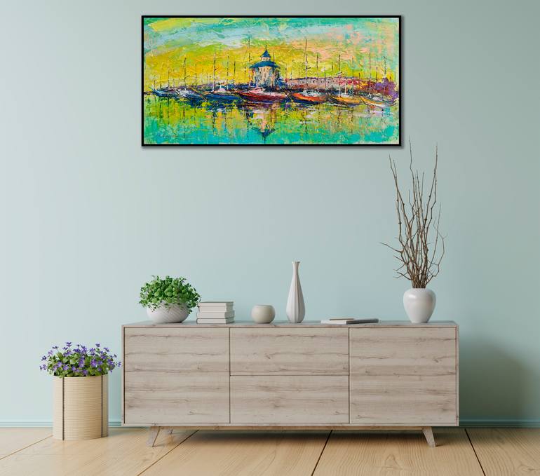 Original Boat Painting by Victor Fridrikh