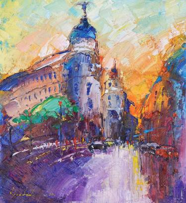 Print of Abstract Cities Paintings by Victor Fridrikh