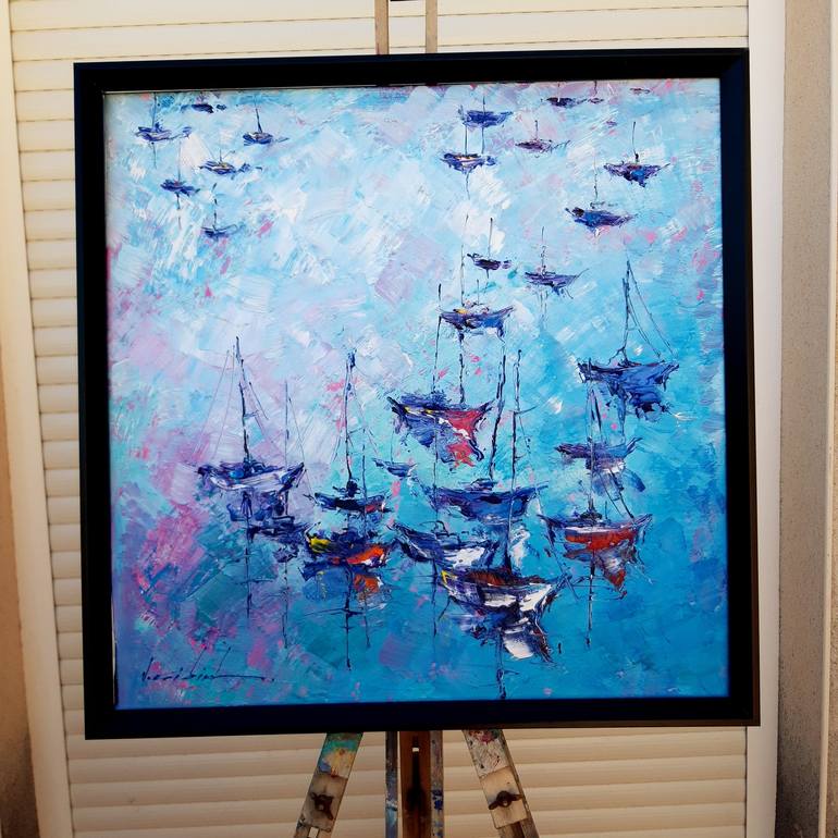Original Impressionism Beach Painting by Victor Fridrikh
