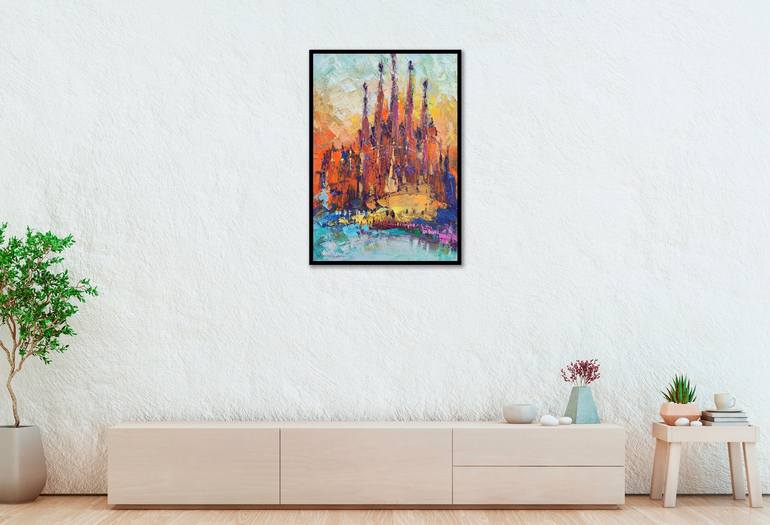 Original Abstract Cities Painting by Victor Fridrikh