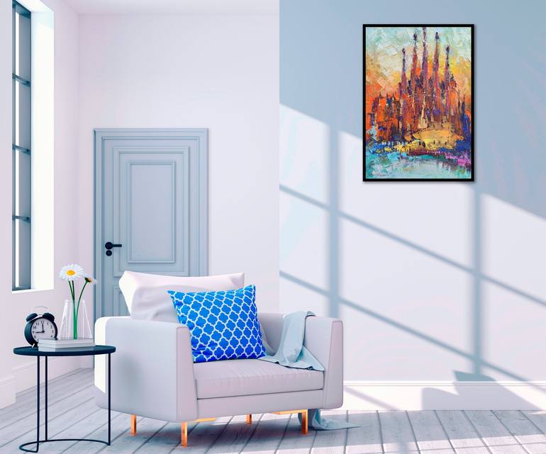 Original Abstract Cities Painting by Victor Fridrikh