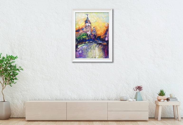 Original Abstract Cities Painting by Victor Fridrikh