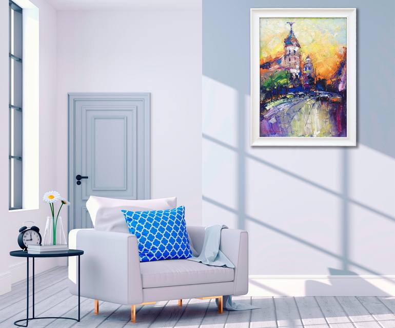 Original Abstract Cities Painting by Victor Fridrikh