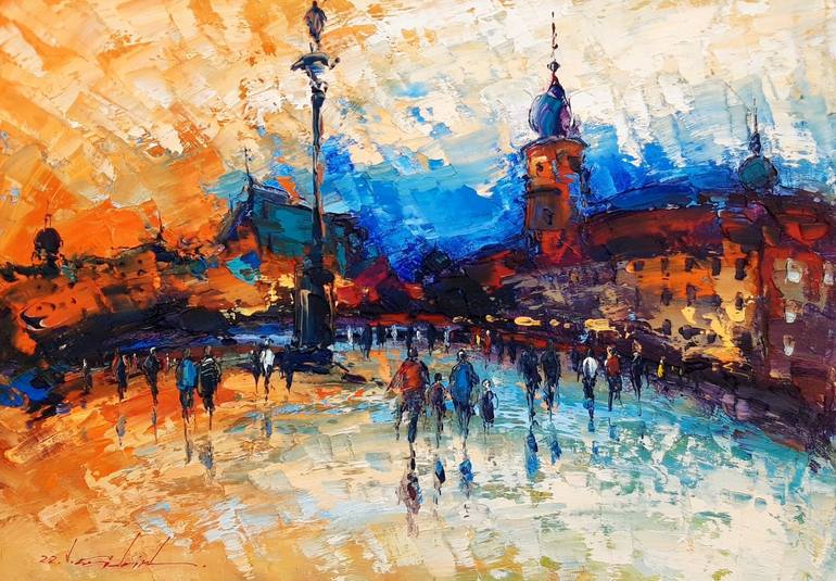 Original Impressionism Cities Painting by Victor Fridrikh