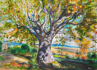 Original Figurative Tree Paintings by Solvej Solvej