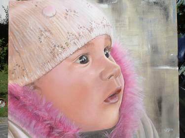 Original Portraiture Kids Painting by Loretta Beatrice Galli