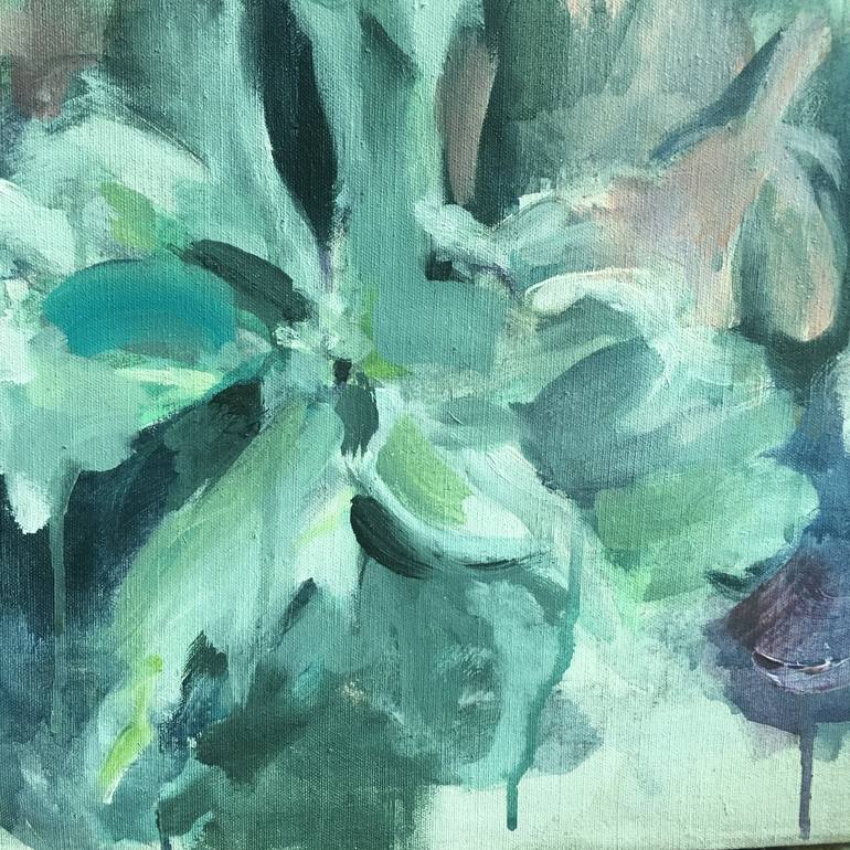 Original Abstract Expressionism Floral Painting by Hella Kalkus