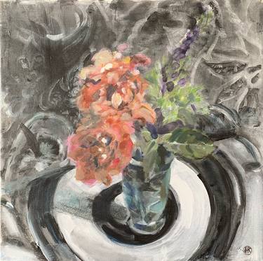 Original Expressionism Floral Paintings by Hella Kalkus