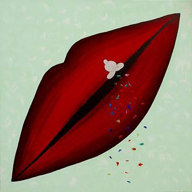 Original Pop Art Abstract Painting by Brigitte Emsermann