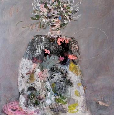 Original Romanticism Women Painting by Albane De Saint Remy