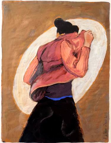 Original Art Deco Women Painting by Albane De Saint Remy