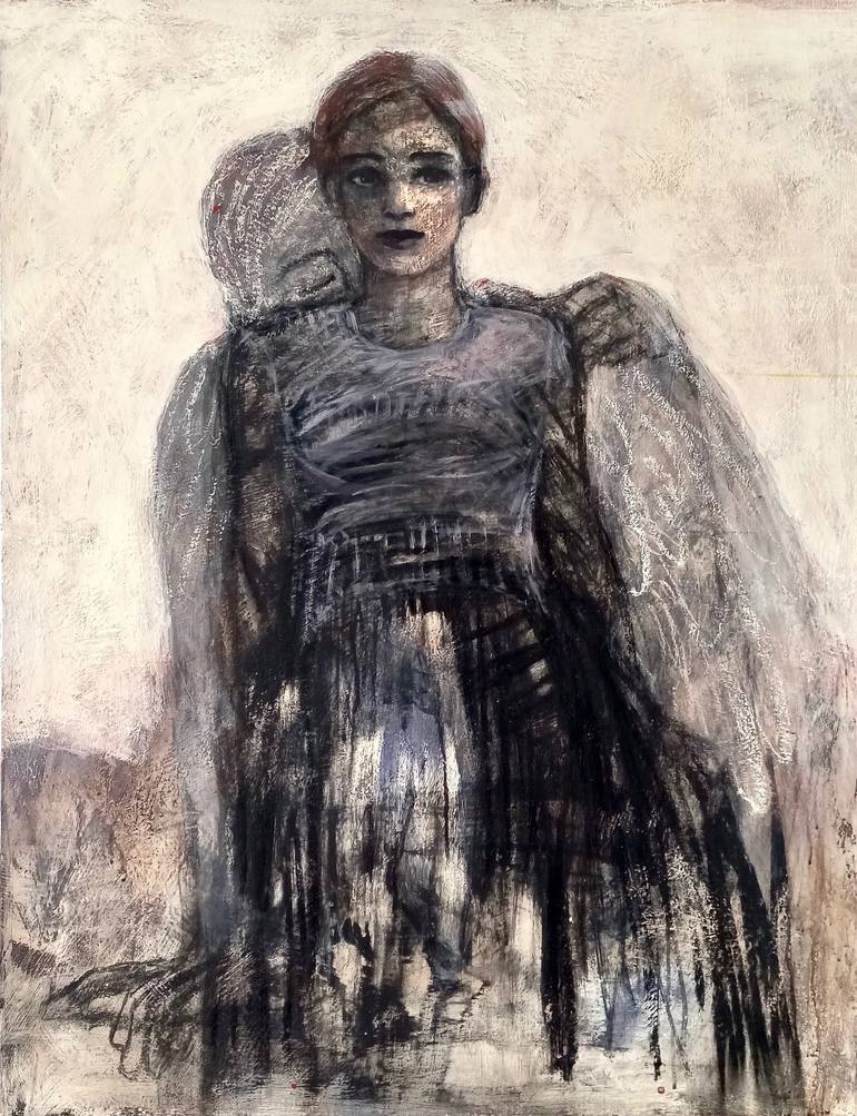 アンジェ Le baiser de l'ange Painting by Albane De Saint Remy | Saatchi Art