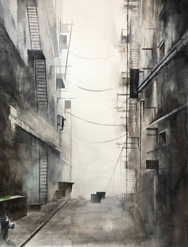 Quiet Alley Painting By Wayne Chang Saatchi Art