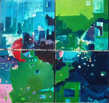 Print of Abstract Expressionism Cities Paintings by Katarzyna Bobiec