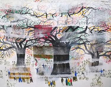 Original Figurative Tree Paintings by Dedi Yuniarto