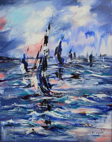Print of Abstract Expressionism Seascape Paintings by Olga Schibli
