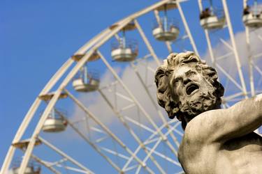 Statue with Ferris Wheel  Paris, France thumb