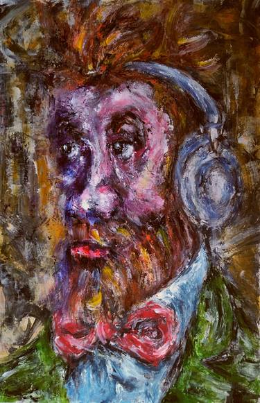 Original Expressionism Portrait Painting by Evgeni Bazelevski