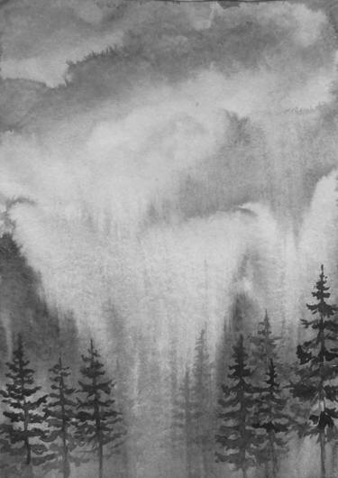 Original Black & White Landscape Painting by Julia Gogol