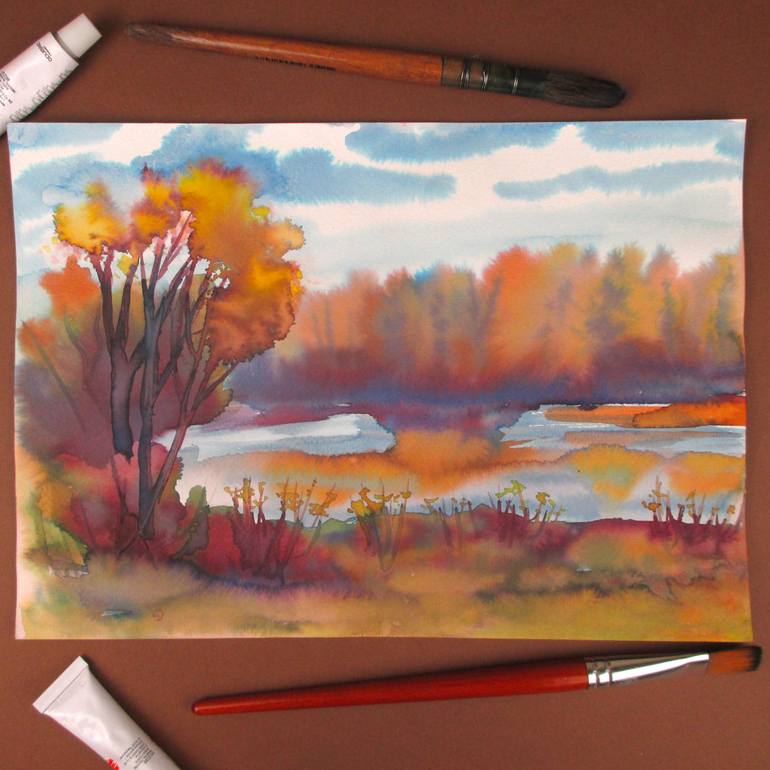 Original Abstract Landscape Painting by Julia Gogol