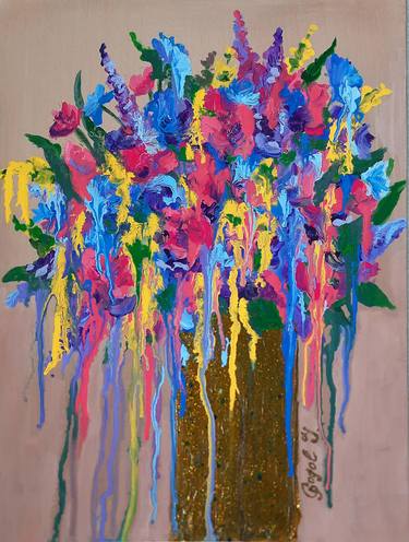 Original Abstract Floral Painting by Julia Gogol